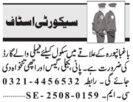 Security guard Jobs in Lahore 2025