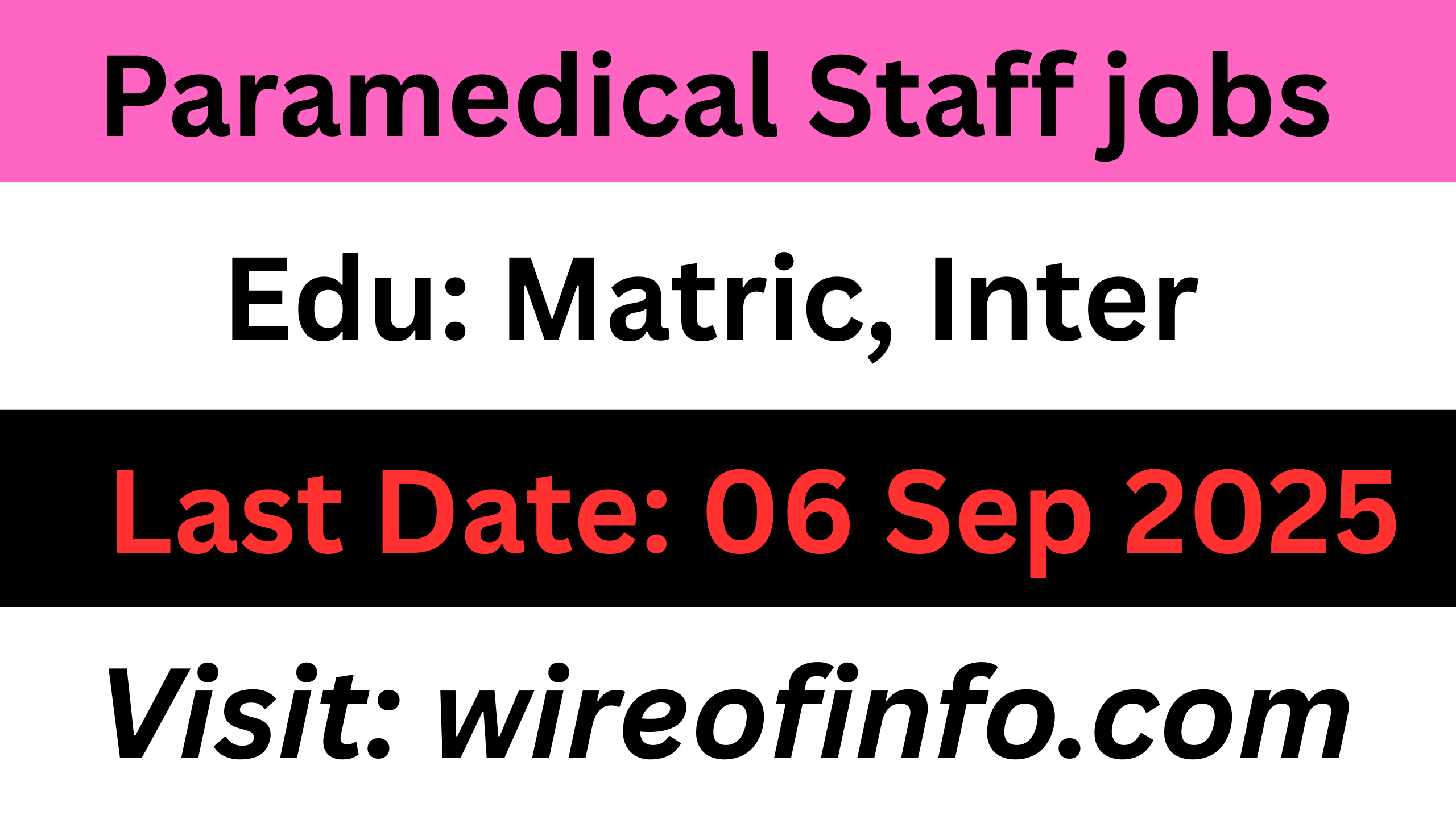 Paramedical Staff jobs in Lahore